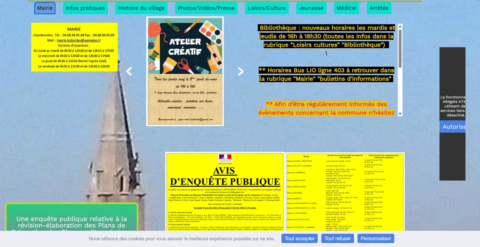 Exemple de site internet de mairie nécessitant une refonte