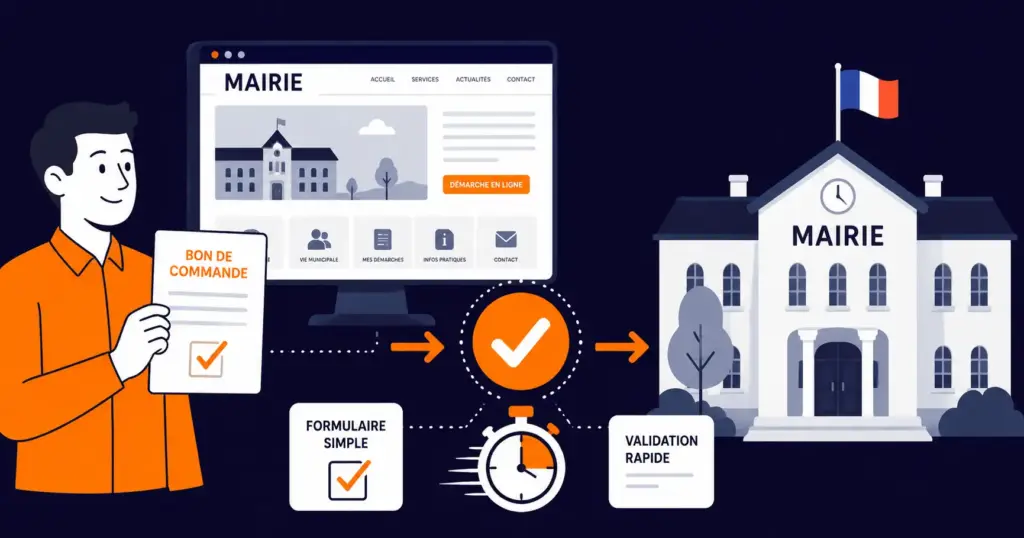 Illustration simplification des marchés publics pour un projet de site internet de collectivité